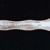 Large essert spoon, Reed & Barton "Rex"    maker mark