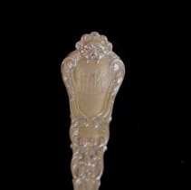 Bouillon Spoon, Gorham Baronial pattern  monogram