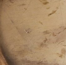 Oval silver dish, bird