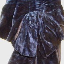 Blue Velvet Walking Dress, bustle