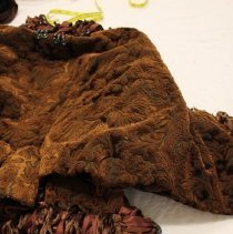 Brown Velvet  Walking Outfit, Jacket left front