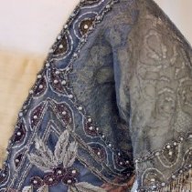 Blue Silk Evening Dress, sleeve detail