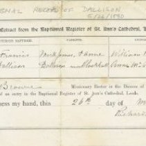 03.01a Baptismal record of Francis Dallison