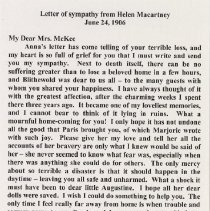 1976.1.p036.06.07b Exhibit Card With Content Of Letter To Bessie Re Fire Ex