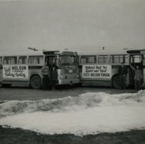 Nelson advertising buses Close up