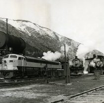 New diesel at CPR yard, 1953