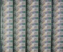 Uncut sheet of $20 Bills