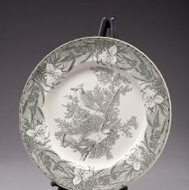 U.15l Audubon Plate: Cedar Waxwing B&W