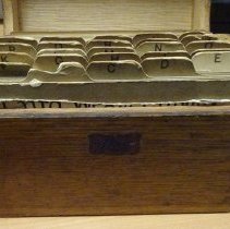 A2018.24.16 Recipe box, inside of box, close-up of tabs