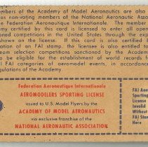 A2020.19.08 Membership card, back