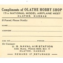 A2017.20.112 Identification label