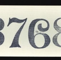 A2017.20.165 Cloth fragment, contestant number "3768"