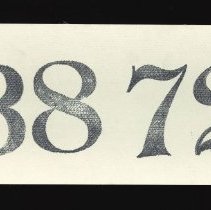 A2017.20.169 Cloth fragment, contestant number "3872"