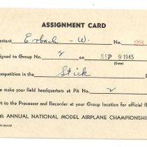A2017.20.72d Index card, "Assignment Card"