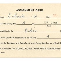 A2017.20.72e Index card, "Assignment Card"