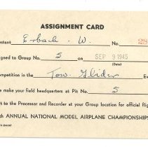 A2017.20.72f Index card, "Assignment Card"