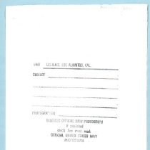 A2023.01.166a Photographic print, back. Official U.S. Navy photograph.