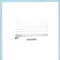 A2023.01.408a Photographic print, back. Official U.S. Navy photograph.