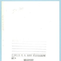 A2023.01.418a Photographic print, back. Official U.S. Navy photograph.