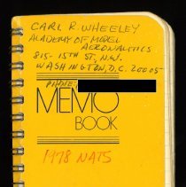 A2025.02.209 Notebook, front cover (personal info redacted)