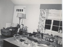 Two Young Boys with O Gauge Layout
