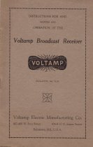 Instructions for Voltamp Broadcast Receiver  Bulletin No. 5CD