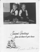 Twin Boys with Passenger Train Set