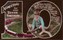 10th Birthday Card w. Boy and Train Set