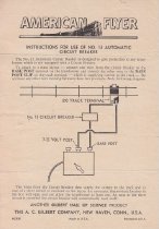 Instructions for Use of No.13 Automatic Circuit Breaker