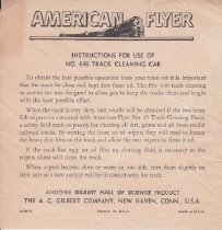 Instructions for Use of No.648 Track Cleaning Car