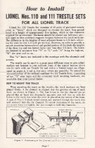 How to Install Lionel Nos. 110 and 111 Trestle Sets