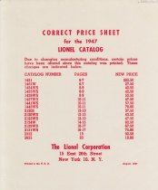 Correct Price Sheet