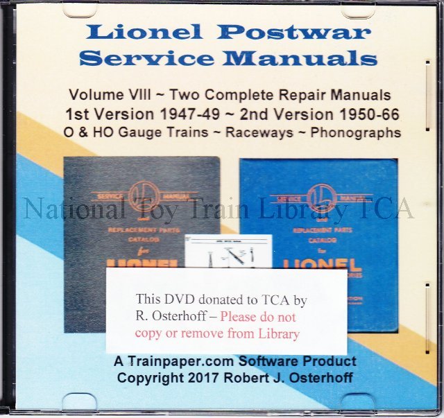 Lionel Postwar Service Manuals Train Collectors Association
