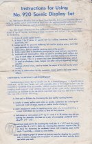 Instructions for Using No. 920 Scenic Display Set