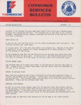 Consumer Services Bulletin December 1981