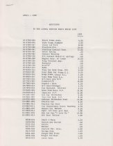 Additions to the Lionel Service Parts Price List