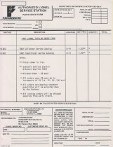 Authorized Lionel Service Station Parts Order Form