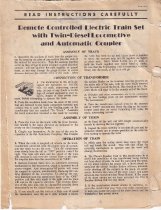 Marx Train Instructions