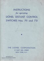 Instructions for operating Lionel Distant Control Switches Nos 711 and 731