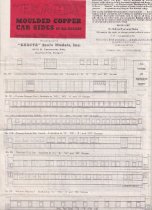 "Exacta" Model Copper Car Sides