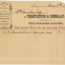 Receipt for advertisement in the Napanee Beaver