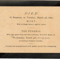 Mary Henry Funeral Invitation
