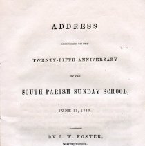 Address delivered on the twenty-fifth anniversary of the south parish Sunday school, June 11, 1843.