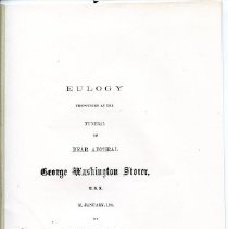 Eulogy Pronounced at the Funeral of Rear Admiral George Washington Storer, USN.