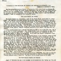 Chronology of the Unitarian and Universalist Churches in Portsmouth, N.H.