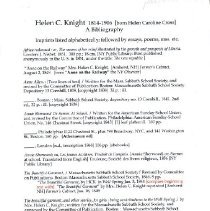 Helen C. Knight, 1814-1906, Bibliography.