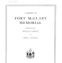 A History of Fort McClary Memorial Reprinted from 'Maine Forts'.