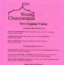 New England Voices, July 28-30, 1999, Portsmouth, NH