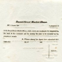 Daniel Street Market House share certificate