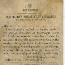 41st Assessment, Odd Fellows' mutual relief association of Strafford County, N.H.